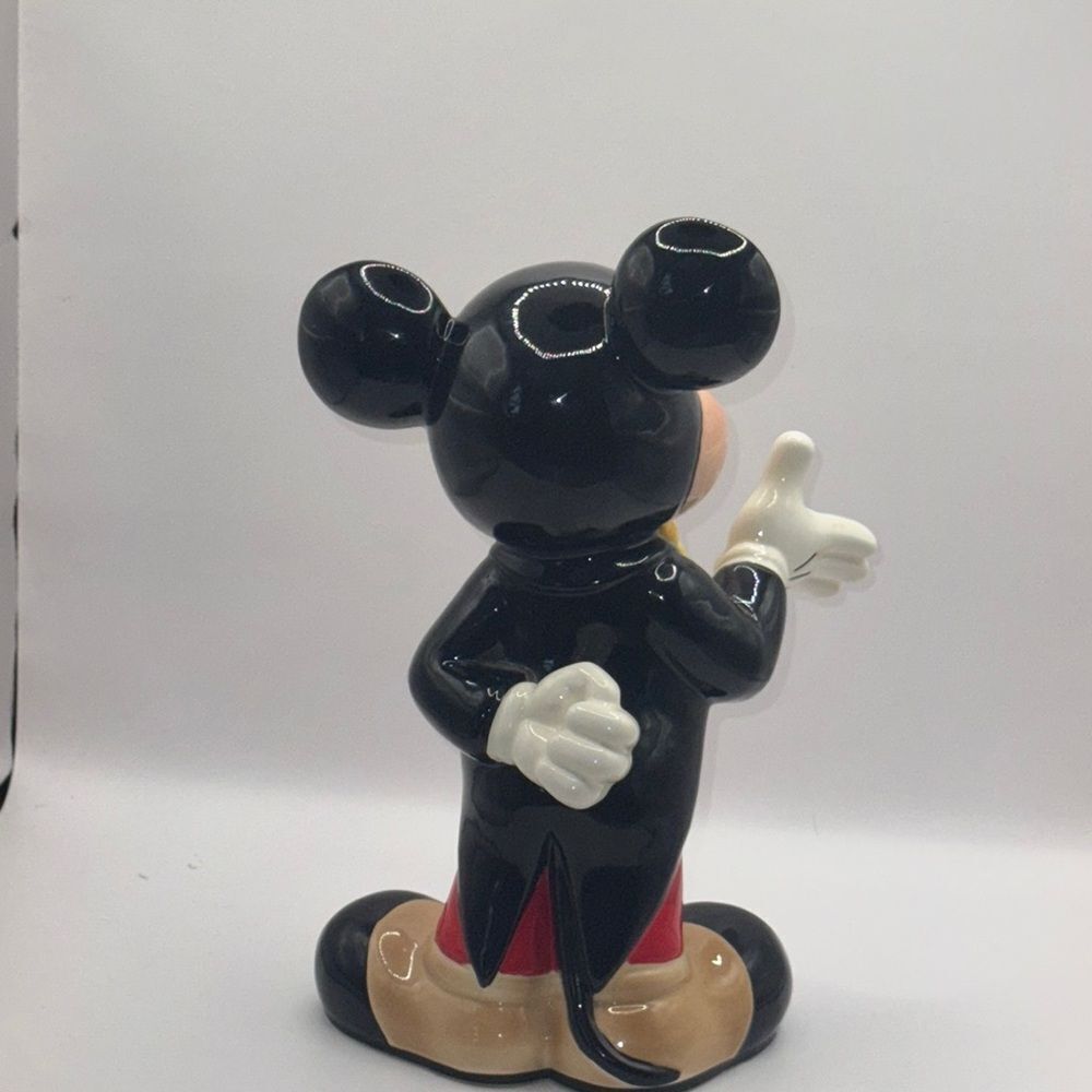 Vintage Disney Mickey Mouse Ceramic Figurine - Black, Red, Yellow - Picture 4 of 9